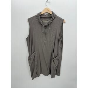 Neon Buddha Womens Gray Tunic Vest Top Sz XL Lagenlook Active Casual Pockets